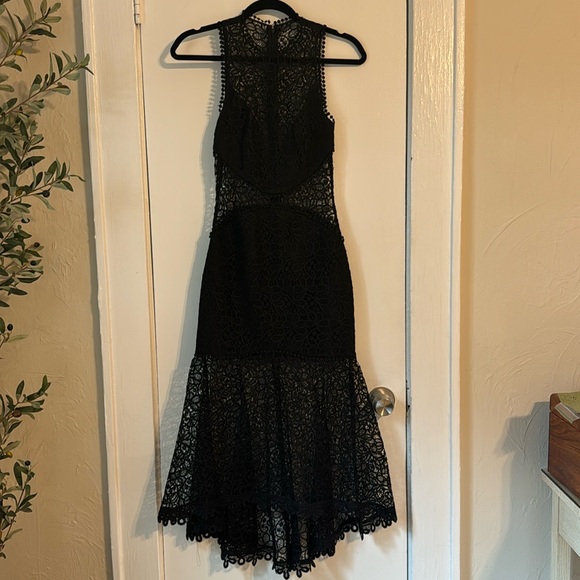 short aline lace dress Andrea & Leo A1347 Floral Short Dress, Navy / 16